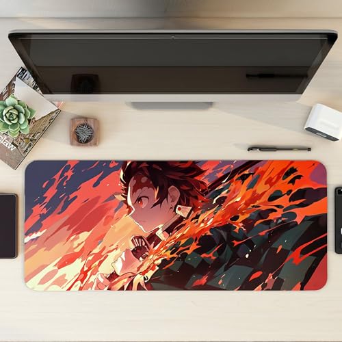 Image of Anime XL Extended Gaming Mouse Pad | XXL Large Desk Mat 60x30cm for Laptop & PC | Non-Slip Rubber Base, Waterproof, Durable & Smooth Surface | Office, Gaming & Study
