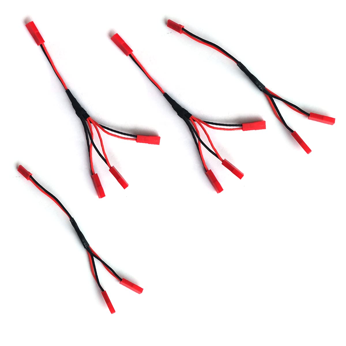DEVMO 4PCS JST Plug Splitter,JST Male Female Y Cable,JST Y Parallel Adapter Splitter Harness Compatible with Tra-xxas T-RX-4 1/10 RC Car Crawler ESC Battery Motor Cooling Fan,15CM/5.9"