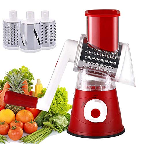 HMILYDYK Coupe-légumes rond rotatif pour tambour à fromage Râpe manuelle Rouleau