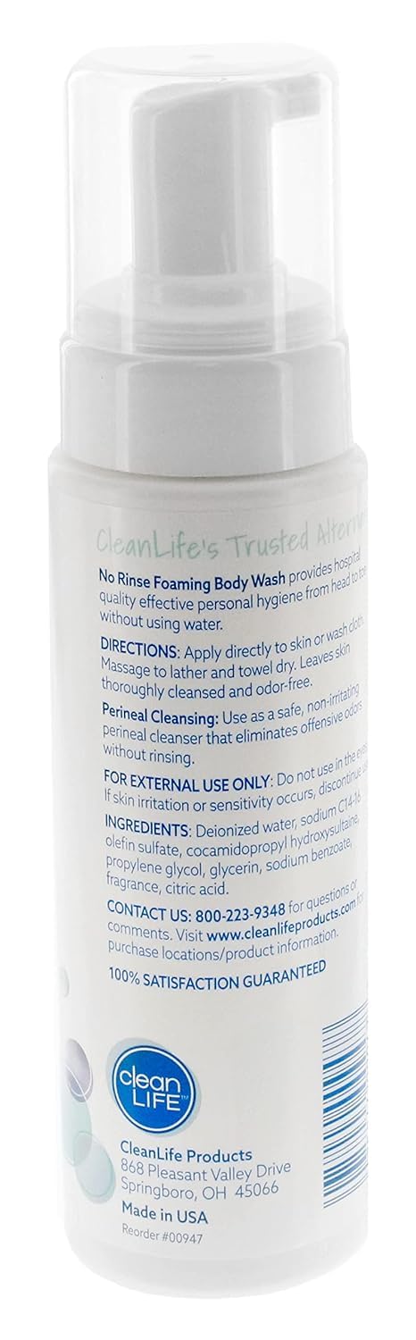 Jabón corporal espumoso sin enjuague, 237 ml: las fórmulas originales, deja la piel limpia, fresca e hidratada, lavado perineal eficaz en una fórmula sin enjuague