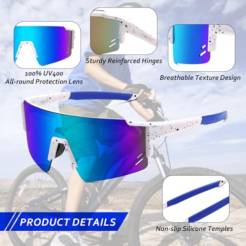 FEISEDY Kids Sunglasses Youth Baseball Sun Glasses, UV400 Sports Teens Cycling Shades for Boys Girls Age 8-16 B00483