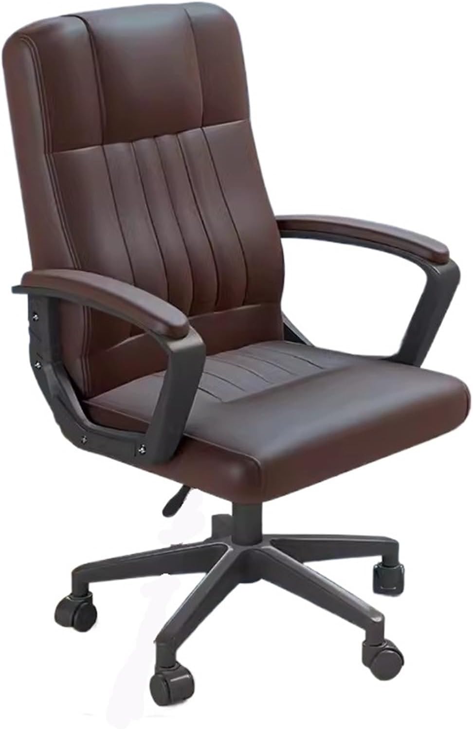 オフィスチェア オフィスデスクチェア 人間工学に基づいたPUレザーオフィスチェア、高さ調節可能、回転式ローリングワークスタディチェア