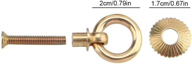 Zerodis 4pcs/Pack Cabinet Pull Rings Mini Simple Vintage Pull Rings Drawer Pull Attachment Handle for Cosmetic Case Jewelry Box (Brass)