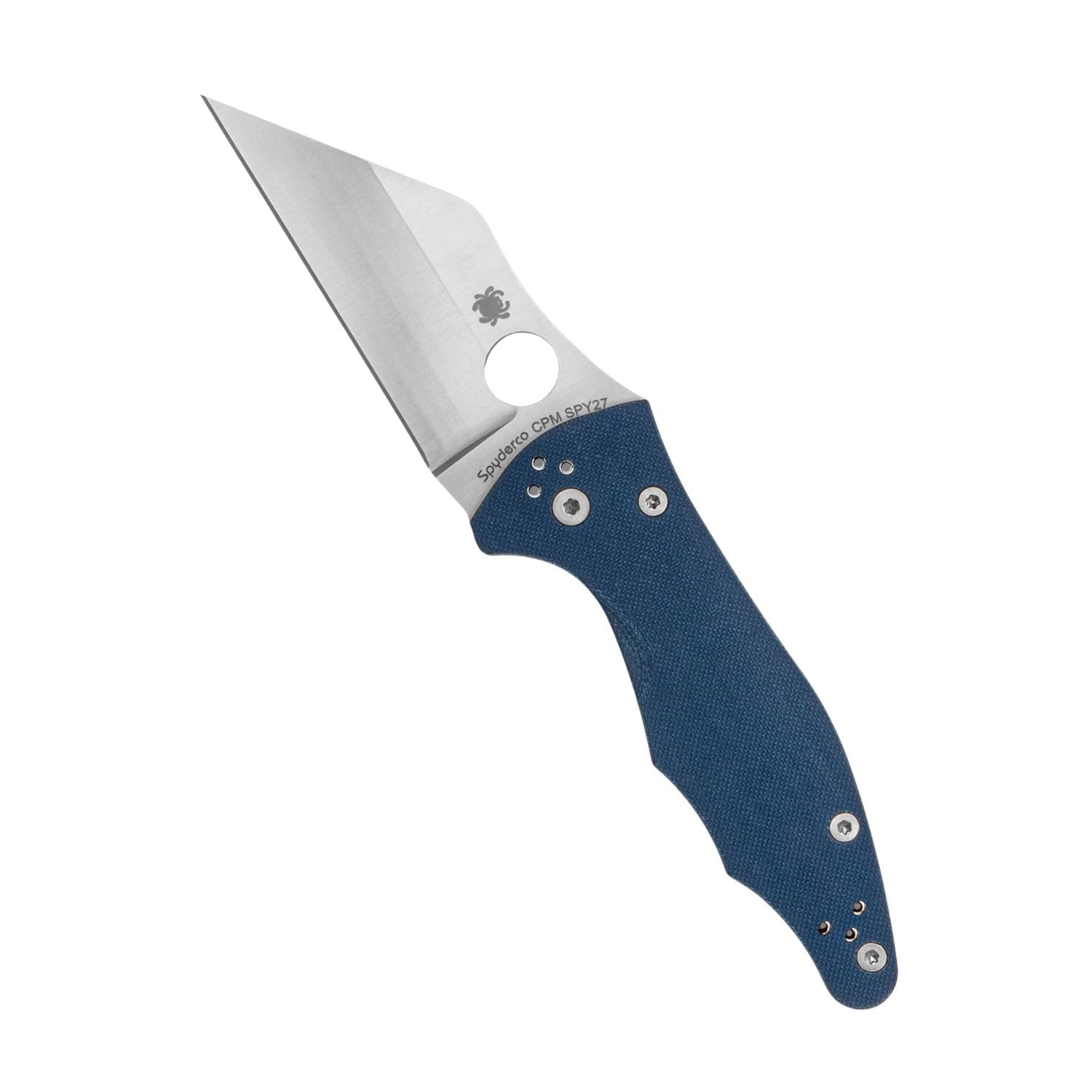 Spyderco Knives Yojimbo 2 Compression Lock C85GPCBL2 Blue G-10 and CPM SPY27 Stainless Steel Pocket Knife