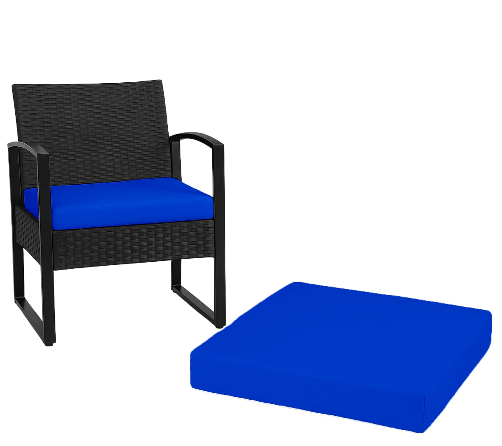 Dazzle Collection Waterproof seat pads for garden chairs Indoor & Outdoor Garden Sofa Foam Seat Pad patio bench Cushions Pad ((50CM X 50CM X5CM), Blue)