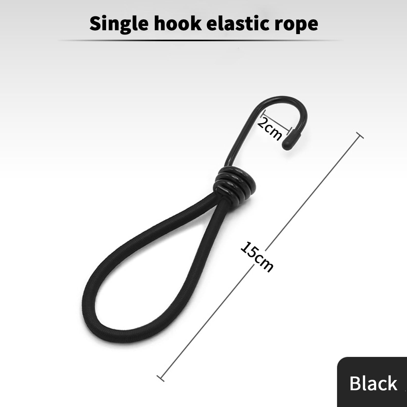 10 Pcs Bungee Cord Set including Hooks and Carabiner Clips - 7 Inch for Tarpaulin Luggage, Camping, Bikes, Banners - Image 2