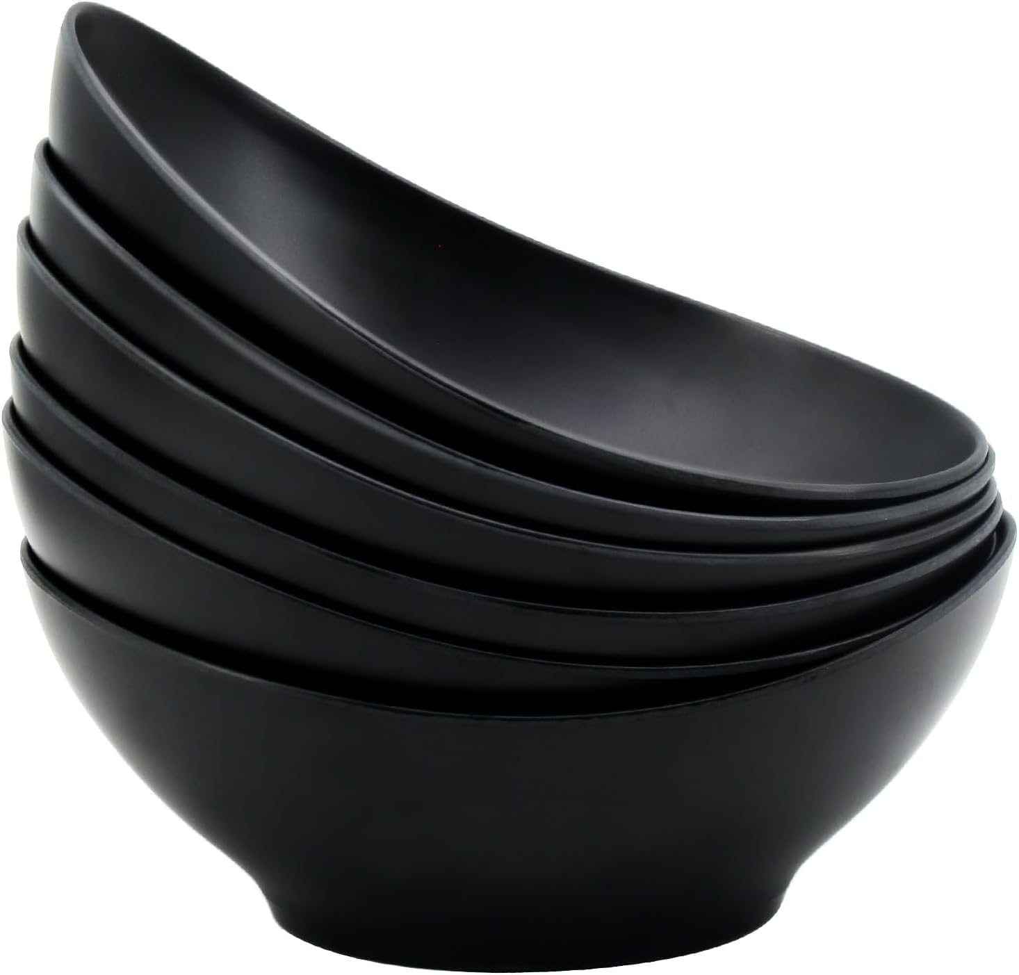 JOYMAY Oval Salad Bowls Set, 34oz Serving Bowls for Kitchen 8.8" Large Bowls for Soup, Oatmeal, Pasta, Snacks, Deep Soup Bowls Set for Salad, Fruit, Vegetable, Ramen, 6PC-Black - Image 8
