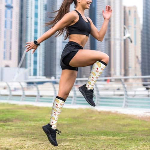 Image of Compression Socks for Women Men Circulation Graduated Supports Socks for Running Travel Nurse Athletic Sports