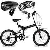 折りたたみセミファットバイク 20インチ 6段変速 前後サス キャリア 鍵 ライト KZ-110 マットブラック