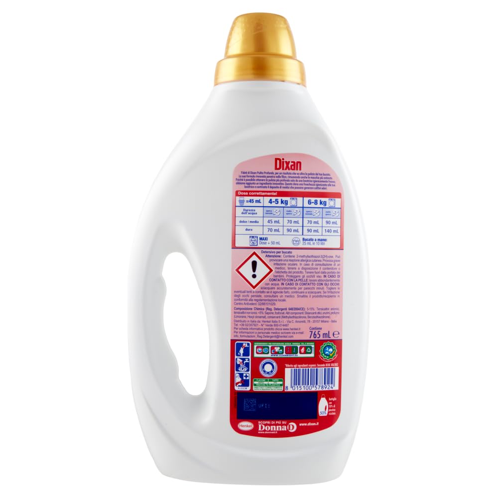 Dixan Detersivo Lavatrice Liquido Lavanda, 6 confezioni da 19 lavaggi, 114 lavaggi totali