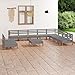 Produktbild Möbelset 11-tlg. Gartenlounge Set massiv Kiefer grau Outdoor Möbel