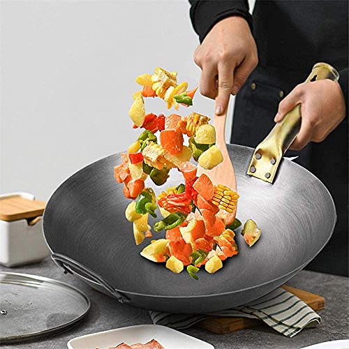 Wok de hierro tradicional chino tamaño 32cm miniatura 3