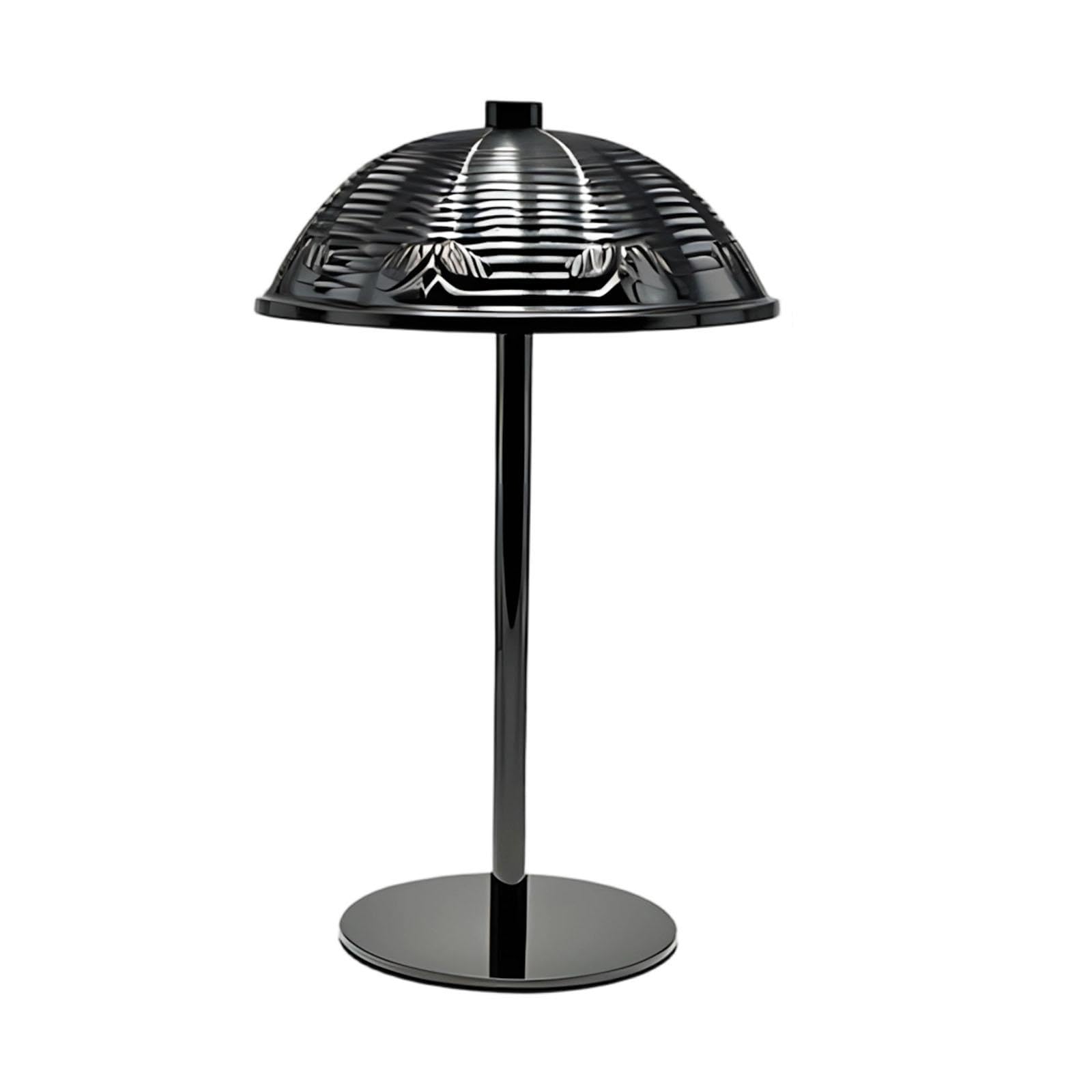 Lampada da notte portatile in ferro con base robusta da 10 cm, argento