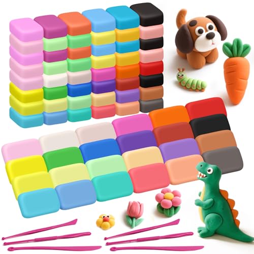 TPVUPC 72 Modelling Paste Kit, 36 Colours Clay Kit, Ultra Light Polymer Plasticine, Air Dry Clay with 6 Tools, Magic Air Dryer, DIY Modelling Clay TPVUPC 72 Modelling Paste Kit, 36 Colours Clay Kit, Ultra Light Polymer Plasticine, Air Dry Clay with 6 Tools, Magic Air Dryer, DIY Modelling Clay