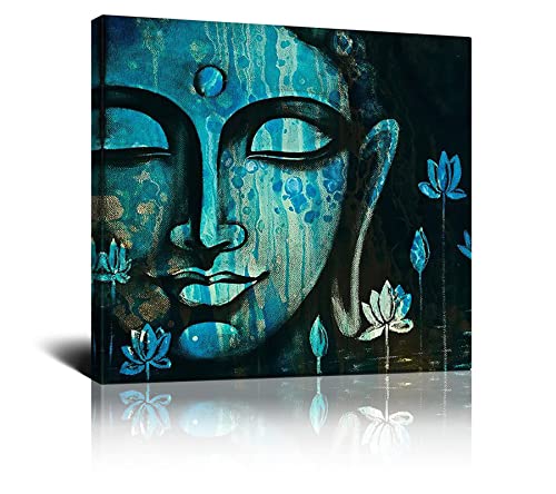 Drawpro Buddha Wall Art Buddah Decoration Wall Decor Budha Decoration Home Meditation Room Decor Buddha Head Painting Zen Canvas Wall Art For Bedroom Livingroom Office Home Decoration 16X16Inch #TOP6