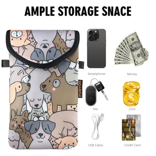 Image of Neoprene Phone Sleeve Pouch Case Bag for Men Women w /Crossbody Strap /Neck Lanyard for iPhone 17 /16 /15 /14 Pro Max, Samsung S25,Pixel 10