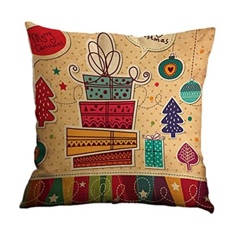 Nunubee Cotton Linen Cushion Cover for Christmas Cover