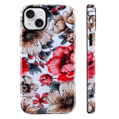 Image of Magnetic for iPhone 14 Plus Case [Compatible with Magsafe] Colorful Flower Floral Pattern Design, Full Body 2 in 1 Shockproof Scratch Resistant Protective Cover for Women Girl