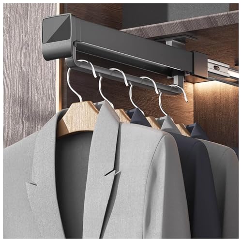 Barra extensible para colgar de 26 a 56 cm, organizador de ropa ajustable para armario o armario, ahorra espacio, soporta 25 kg (profundidad 26 cm)