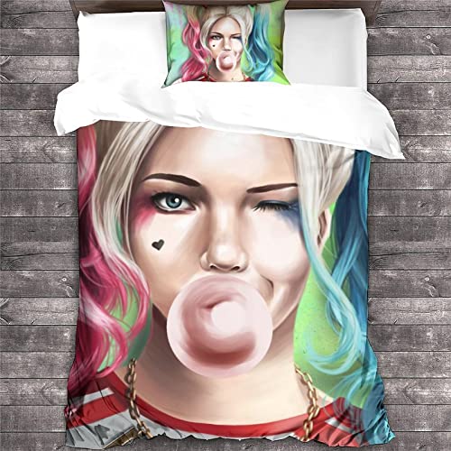 Suicide Squad Juego De Ropa De Cama con Funda De Edredón, Juego De para Niñas Y Niños,Harley...