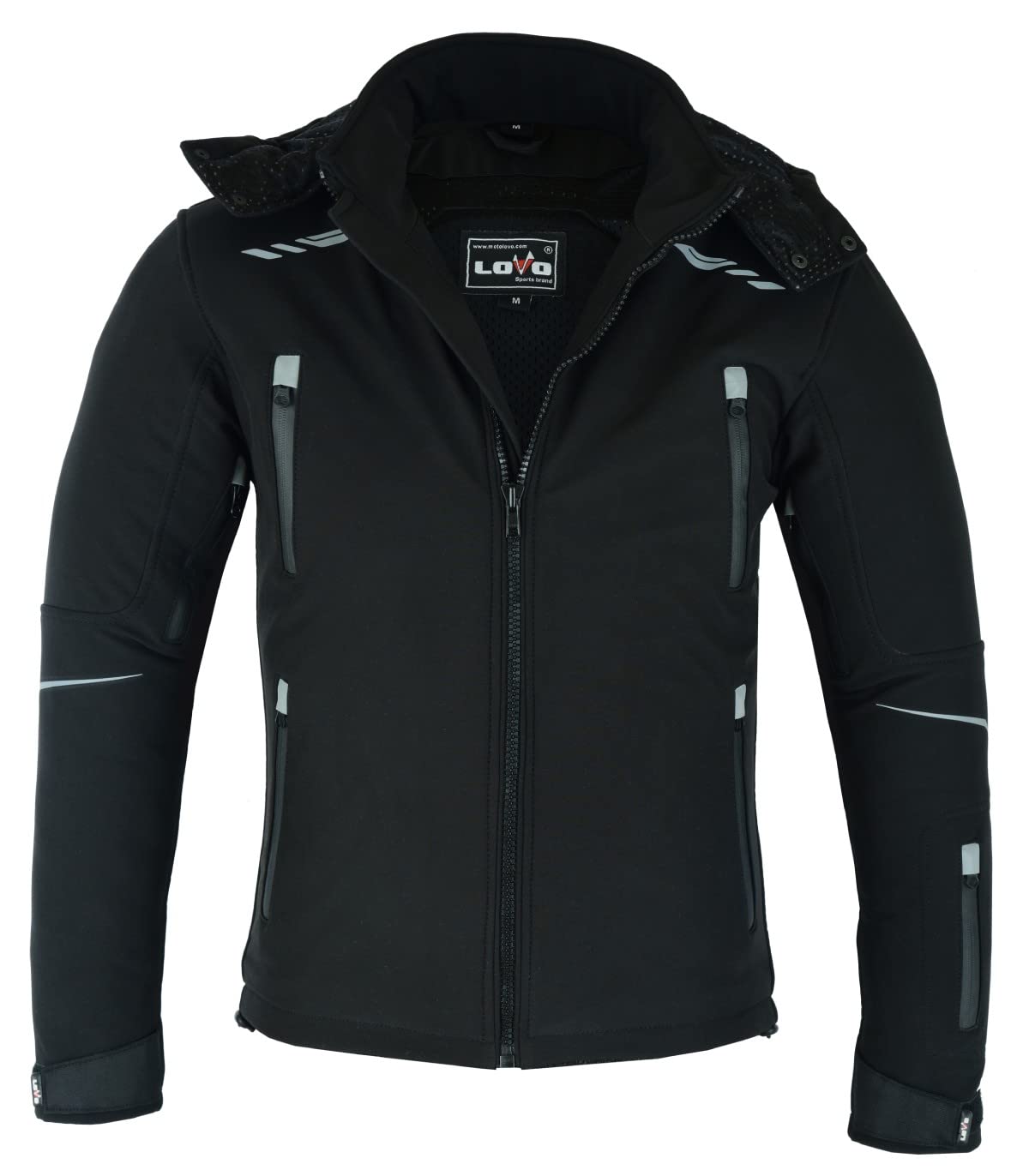 LOVO - Chaqueta Moto Hombre Softshell con Protecciones - Cazadora Moto Hombre Invierno y Primavera - Ropa de Moto Segura y Cómoda