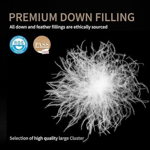 Miniatura 4 de SAPHREAS Edredón de plumas tamaño King, relleno de edredón blanco para todas las estaciones, edredón suave 100% algodón lujoso ropa de cama de hotel