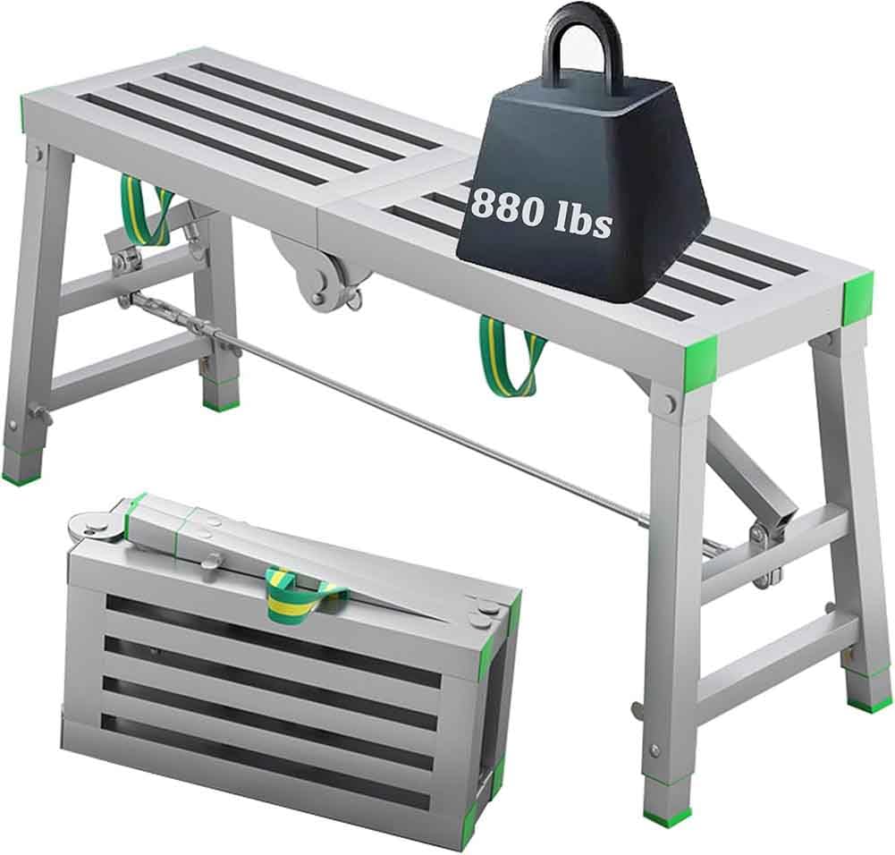 Plateforme de travail réglable et échafaudage pliable en acier au carbone pour travaux de maison