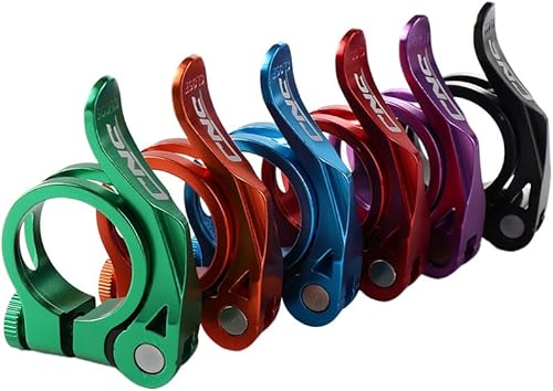 Miniatura 6 de Abrazadera de poste de asiento de bicicleta, abrazadera de tija de sillín de bicicleta de montaña ajustable de aleación de aluminio de liberación