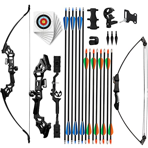Reawow Recurve Bows For Adults Archery Bow And Arrows Sets Kids Compound Bow Hunting Adult Teens Beginner Takedown Left Handed Shooting Practice Arrows #TOP5