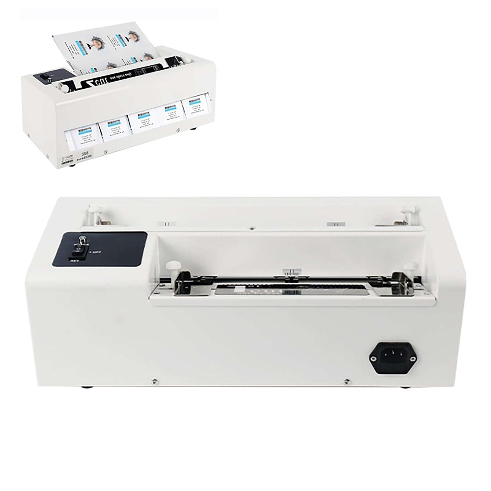 Tagliatrice elettrica per biglietti da visita, taglierina automatica per carta A4 con margine regolabile, 30 pezzi/min, taglierina per cartoncino, carta, segnalibri