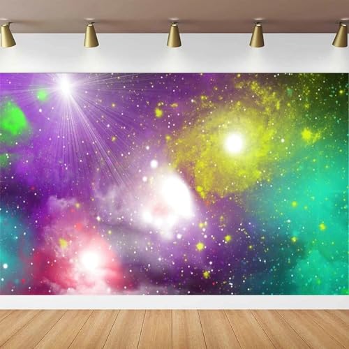 Telón de fondo para fotografía con salpicaduras brillantes de los años 80 y 90, decoración de fiesta de baile, pancarta de graffiti, fondo de cielo estrellado, póster de cabina de fotos, 300 x 200 cm