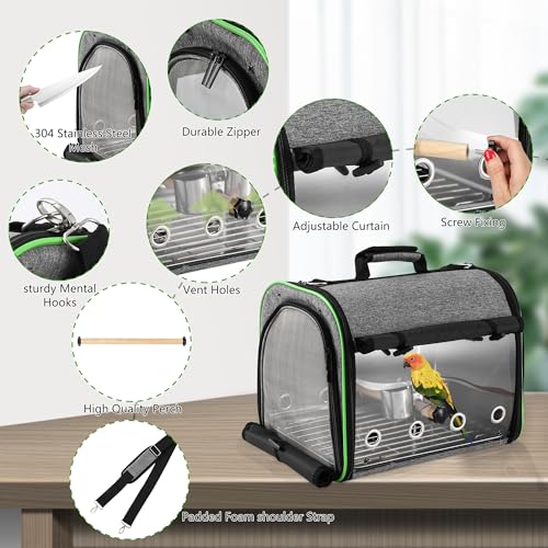 Suertree BIRDCARRIER0109 Bird Carrier Bag Bird Travel Cage Indestructible Stainless Steel Mesh thumb #1