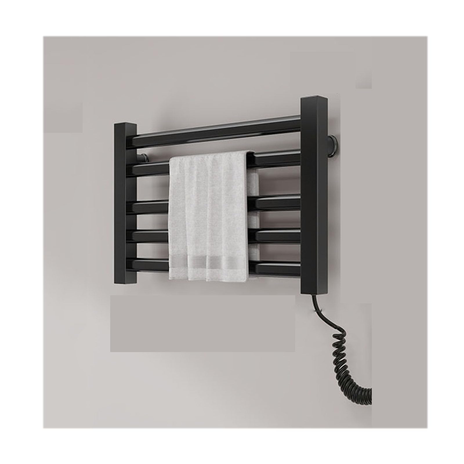 Sèche-serviette chauffant noir pour un réveil doux et chaleureux