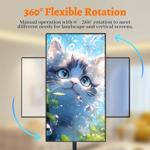 Suuiwau Universal Swivel Floor TV Stand with Mount 360 Degree Monitor Floor Stand for 14-43inch TV Tilting Free Standing TV Mount VESA Stand with 4 Level Height Adjustable for Bedroom Living Room - Image 4