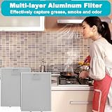 Wymienny filtr do okapu kuchennego, wielokrotnego użytku i zmywalny, z 5-warstwową aluminiową strukturą siatki, trwałe nóżki i uchwyt, wysokowydajny filtr smaru kuchennego do większości okapów