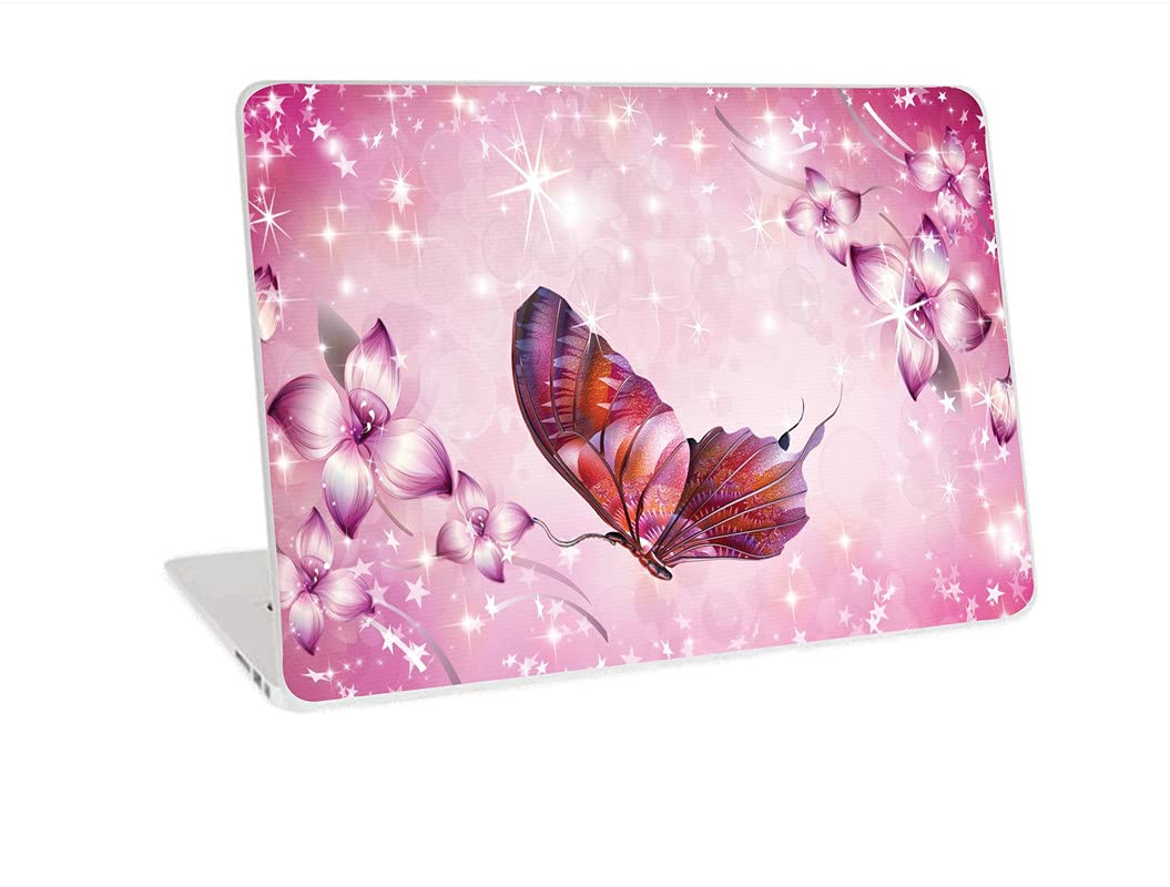 Galaxsia™ Pink Butterfly Vinyl Laptop Skin/Sticker/Cover/Decal Compatible for Any 15 to 15.6 Inches Laptop (Hp/Dell/Sony/Acer/Lenovo/Asus. Etc) Or Notebook. (B078VRB758) Amazon Price History, Amazon Price Tracker