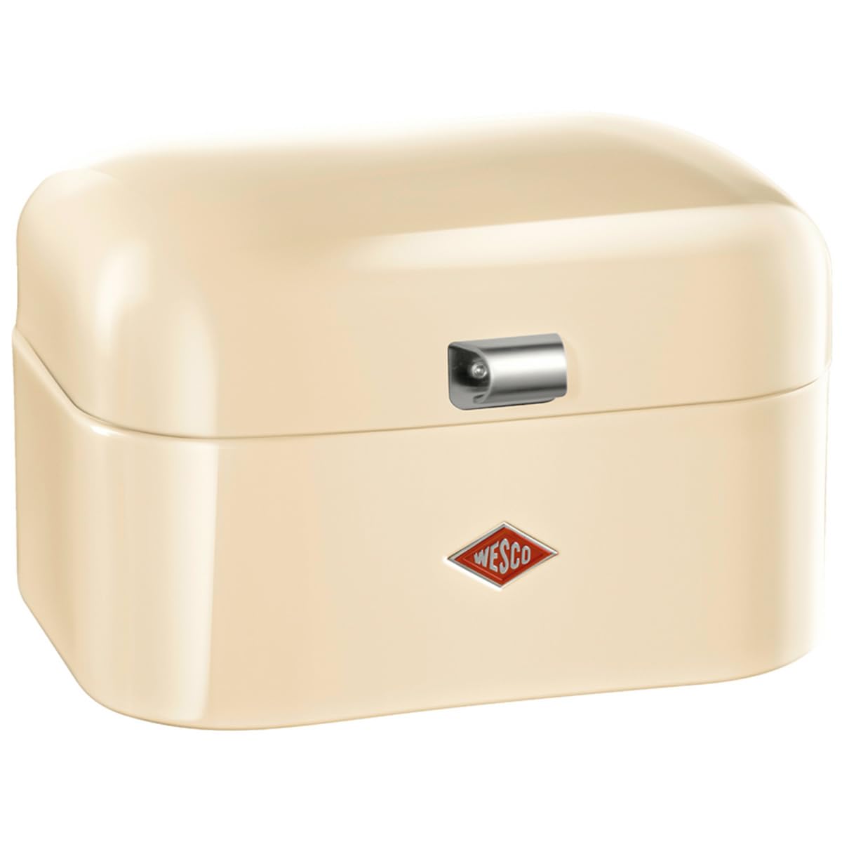 WESCO Single Grandy Bread Bin in Almond, Powder-Coated Sheet Steel, Ventilation Holes and Sturdy Handle