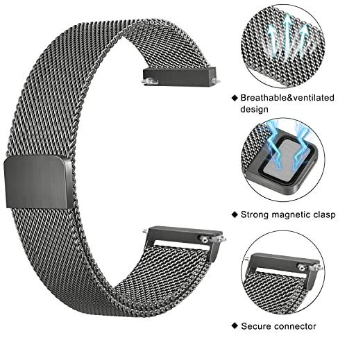 Image of Tobfit 22mm Strap Compatible for Fire-Boltt Ninja Call Pro, Phantom, Ring, Visionary (Watch Not Included), Stainless Steel Chain Strap with Magnetic Buckle for Men&Women