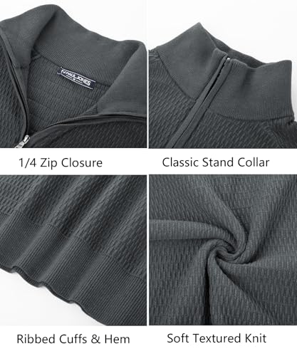 Pull à fermeture éclair en tricot texturé haut de gamme col montant