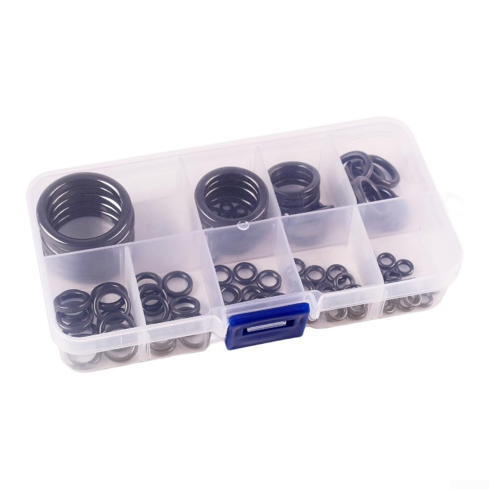 40pcs Fishing Rod Repair Kit Ceramic Guide Ring Set, Rod Eye Replacement with 10 Sizes from 4.72mm to 30mm for DIY Rod Building and Maintenance, Black(100pcs)