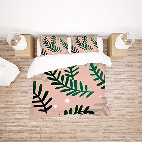 Housse de couette king et 2 taies d'oreiller en polyester : parure de lit sans repassage