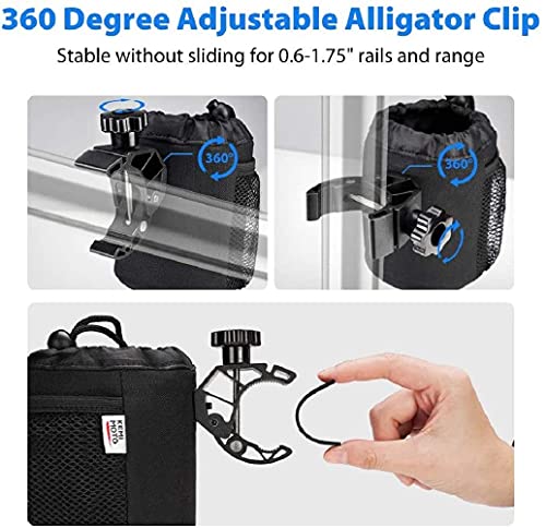 Kemimoto Bar Cup Holder, Oxford Fabric Drink Cup Holder Bundle With Lightweight Motorcycle Drawstring Bag Helmet Backpack #TOP1