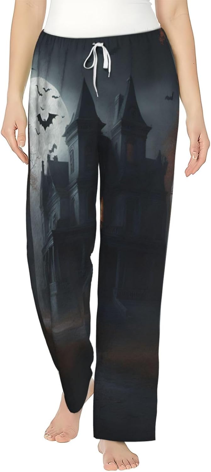 Halloween Horror Print Women'S Flannel Pajama Pants,Soft Warm Pajama Bottoms,Perfect For Holiday Lounging