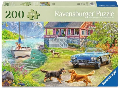 Ravensburger Feel Well & Puzzle & Board - Summer Lake House 200 piece for Adults and Kids Age 9 Years Up