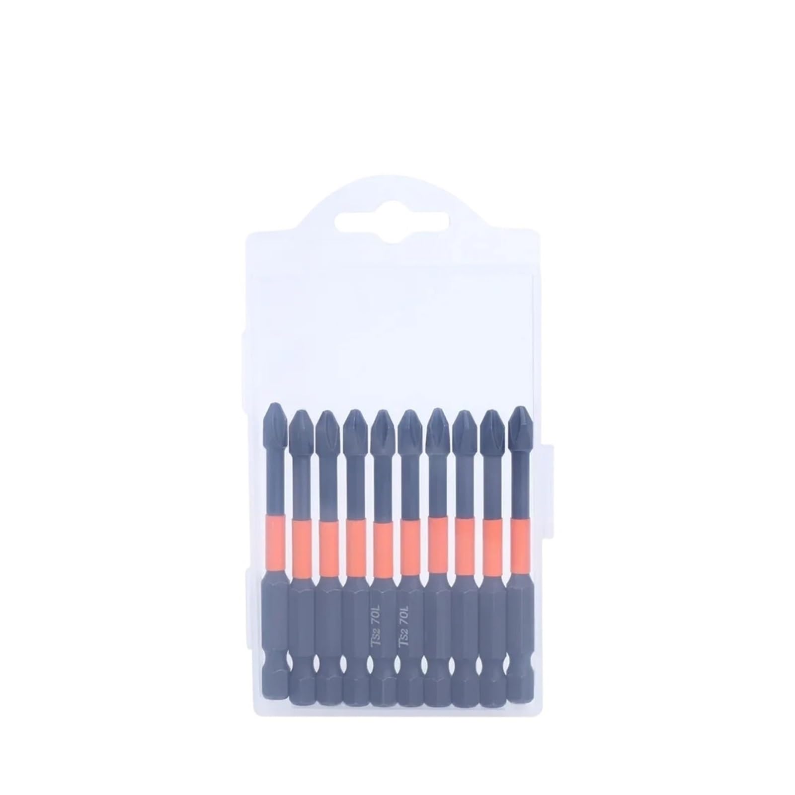 Uayplmbi 10Pcs 70Mm 25/50/65/70/90Mm Ph2 Cross Screwdriver Set With Case Batch Head Impact Drill Bit Alloy Steel