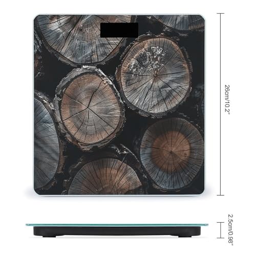 Báscula Digital Redonda de Madera para Peso Corporal miniatura 2