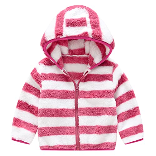 Toddler Boys Girls Stripe Fleece Hooded Jacket Coat Winter Zip up Long Sleeve Hooded Coat Thick Warm Outerwear2