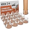 24 Pcs Chair Leg Floor Protectors for Hardwood Floors Silicone Covers Felt Pads Furniture Leg Caps Anti-Scratch Reduce Noise Fit (1-5/16" to 2")