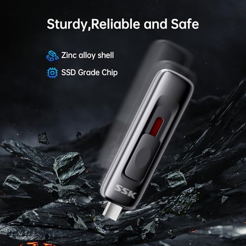Image of SSK USB Drive 128GB,2-in-1 Type C+ USB A 3.2 Gen2 External Solid State Drive,Fast Thumb Drive 550MB /s Memory Stick for iPhone 15 /16 /Android Phone /Tablet /Windows /Mac