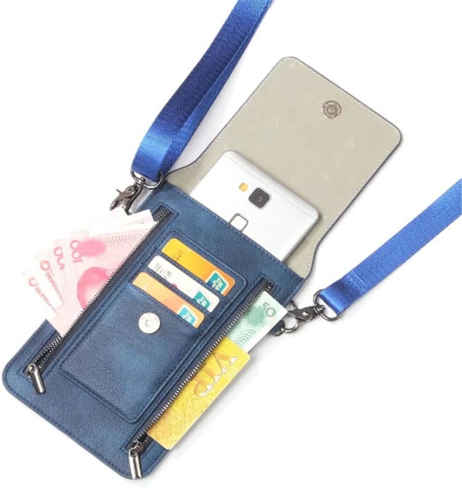 Lady Shoulder Belt Mobile Phone Leather Case Zipper Card Wallet Holster Bag